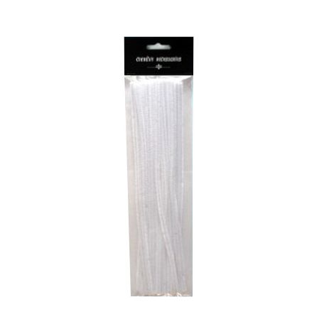 Druciki kreatywne Galeria Hobby 30cm Chenille Białe, 25szt